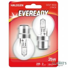 Picture of Eveready 20W B22 Golf Halogen Light Bulbs 2 Pack